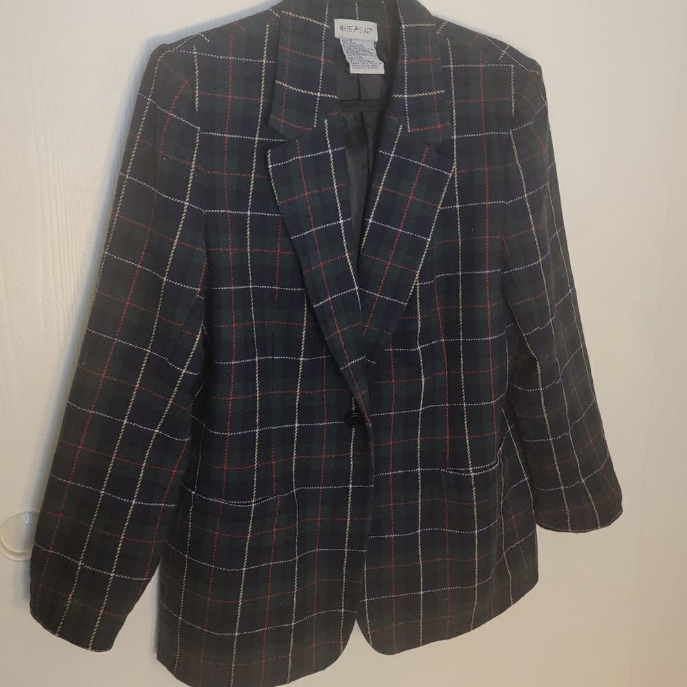 Beautiful blazer with red, green, yellow and navy - Picture 2 of 4